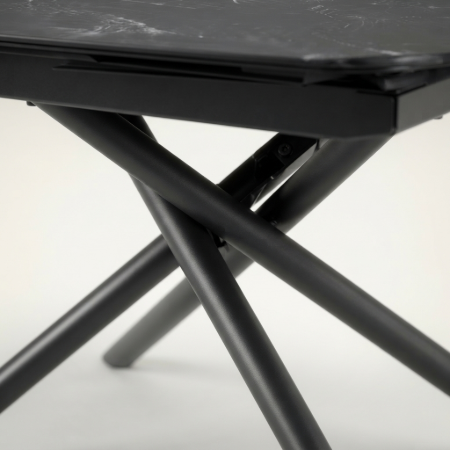 Picture of Yodalia Extendable Dining Table Black ceramic with marble look
