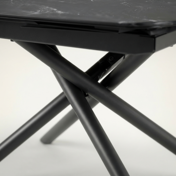 Picture of Yodalia Extendable Dining Table Black ceramic with marble look