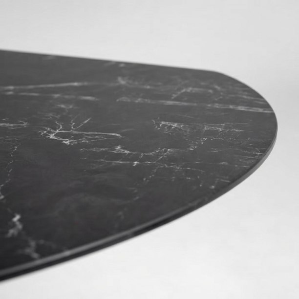 Picture of Yodalia Extendable Dining Table Black ceramic with marble look