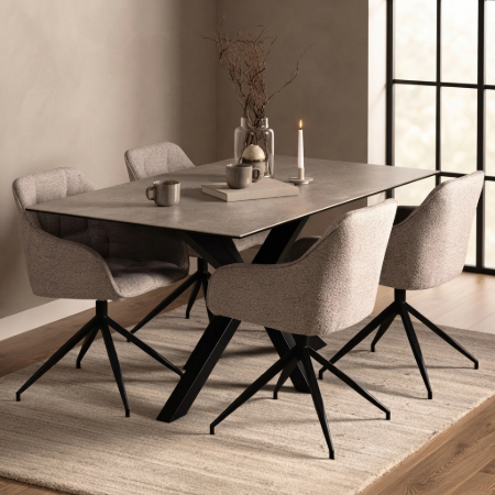 Picture of Dining table Line Ceramic, color Grey