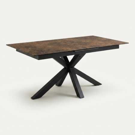 Picture of Extendable Dining Table Line Ceramic, color Brown