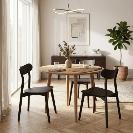 Picture of Extendable Round Bistro Table Oqui Oak