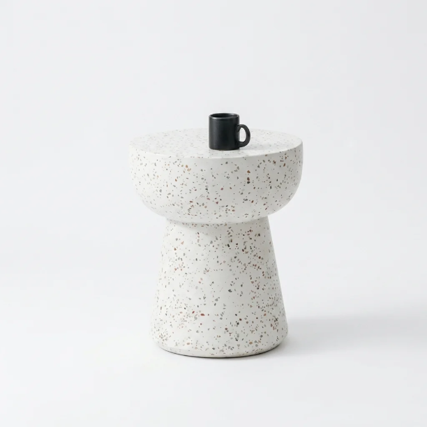 Picture of Round Side Table Pada Terrazzo, 40cm, color White
