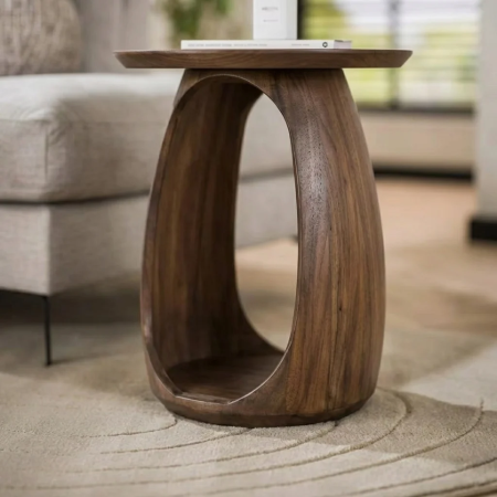 Picture of Round Side Table Jabril Acacia Wood