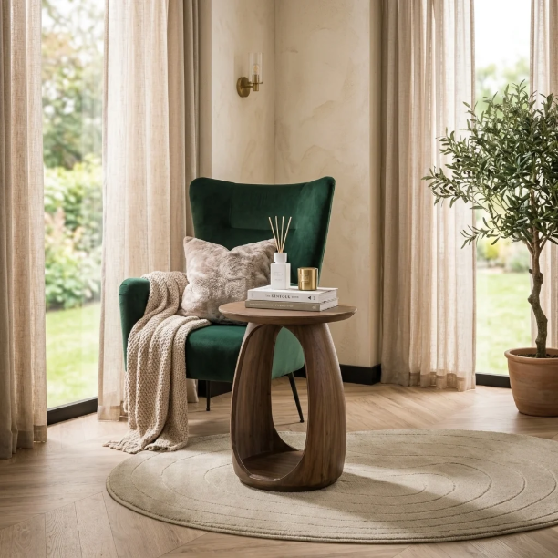 Picture of Round Side Table Jabril Acacia Wood
