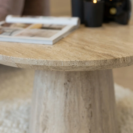 Picture of Round Coffee Table Rachelle Travertine
