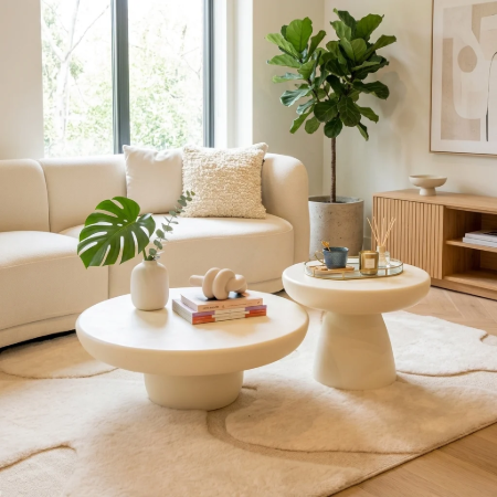 Picture of Round Coffee Table Jake Set of 2, Concrete