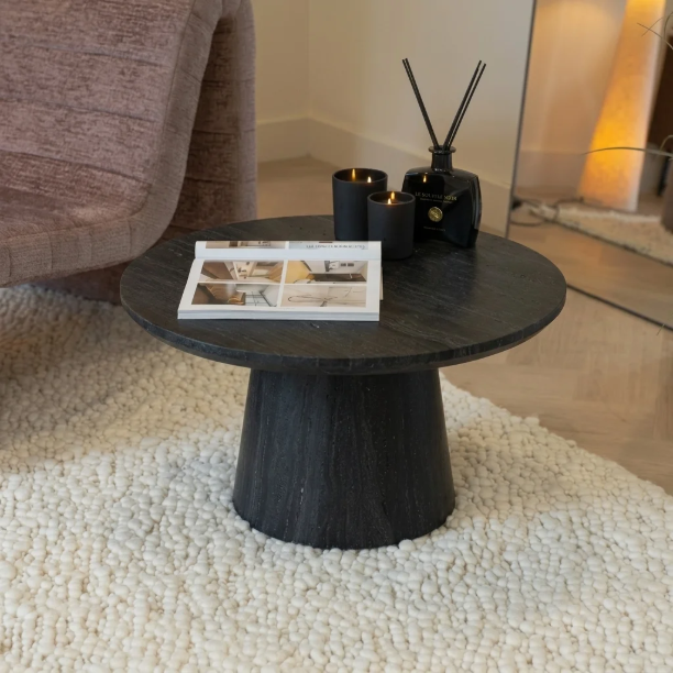 Picture of Round Coffee Table Rachelle Travertine, 70cm