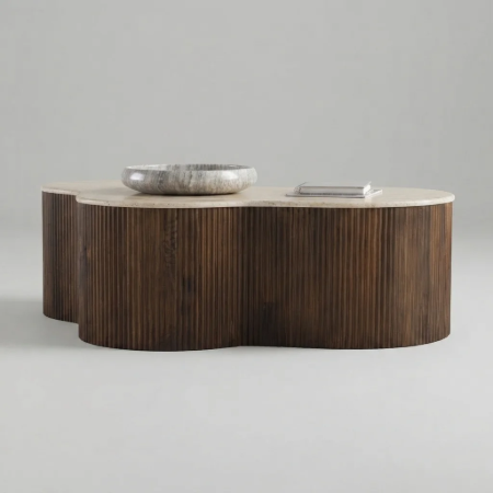 Picture of Organic Coffee Table Dallen Ceramic with travertine look