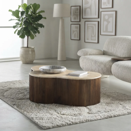 Picture of Organic Coffee Table Dallen Ceramic with travertine look