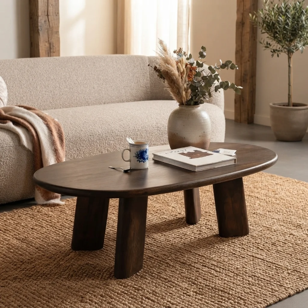 Picture of Organic Coffee Table Roundly Mango Wood