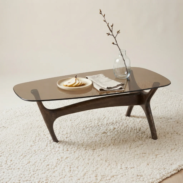 Picture of Organic Coffee Table Flash Mango wood and glass