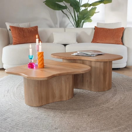 Picture of Organic Coffee Table Fall Mango Wood, Set of 2 pieces