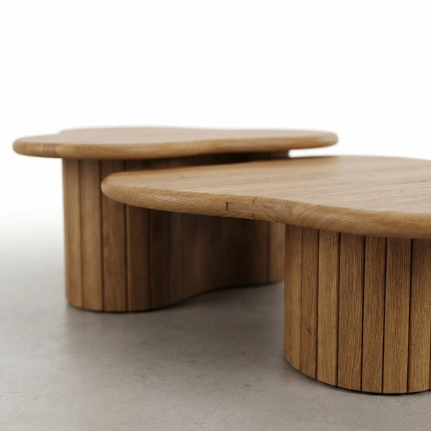 Picture of Organic Coffee Table Fall Mango Wood, Set of 2 pieces