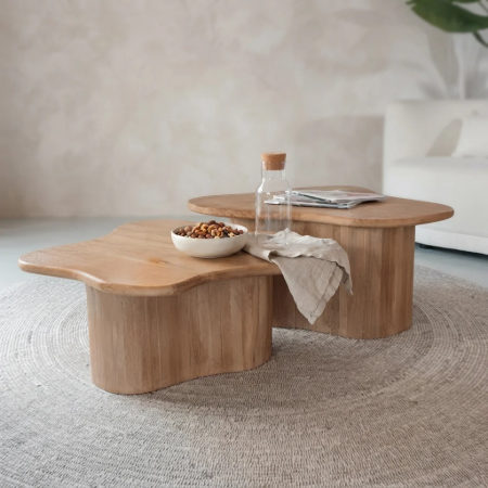 Picture of Organic Coffee Table Fall Mango Wood, Set of 2 pieces