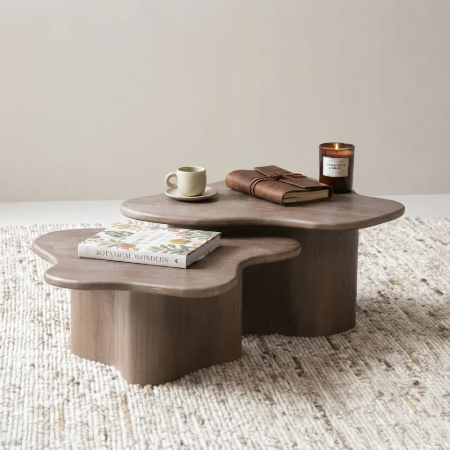 Picture of Organic Coffee Table Fall Mango Wood, Set of 2 pieces