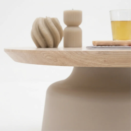 Picture of Round Coffee Table Noelle Ceramic in travertine look
