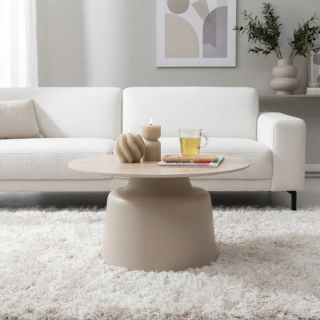 Picture of Round Coffee Table Noelle Ceramic in travertine look