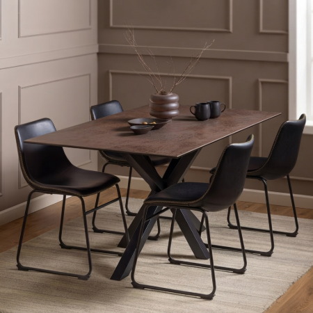 Picture of Line Ceramic Dining Table, color Brown