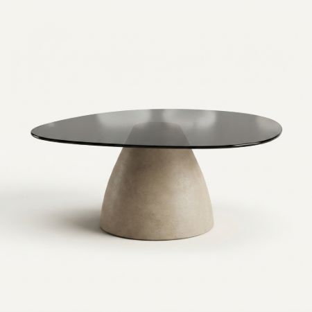 Picture of Organic Coffee Table Jacky Glass and concrete look
