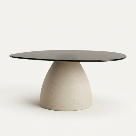 Picture of Organic Coffee Table Jacky Glass and concrete look