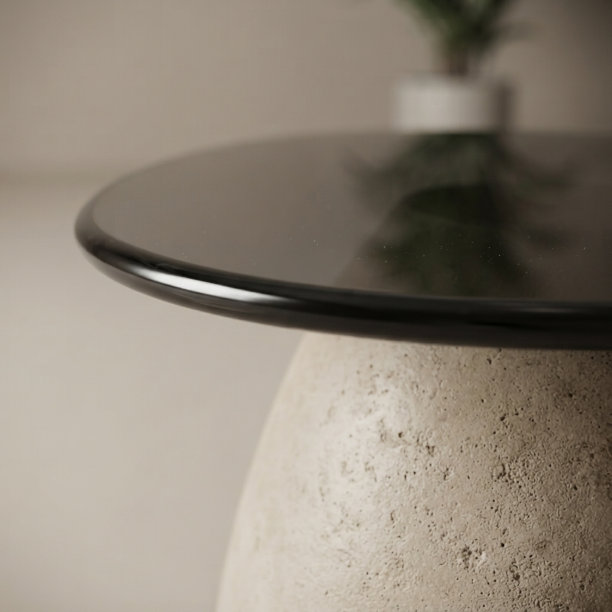 Picture of Organic Coffee Table Jacky Glass and concrete look