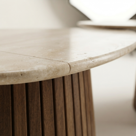 Picture of Organic Coffee Table Laycie Ceramic in Travertine Look