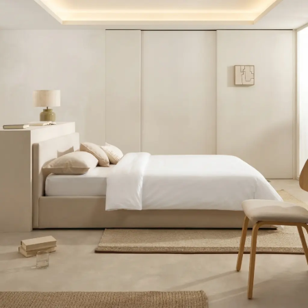 Picture of Bed Nahiri Chenille, color Beige