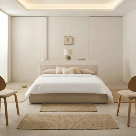 Picture of Bed Nahiri Chenille, color Beige