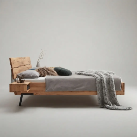 Picture of Wooden Bed Rough solid oak