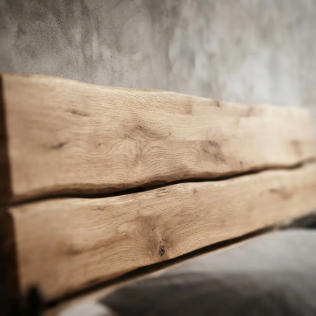 Picture of Wooden Bed Rough solid oak