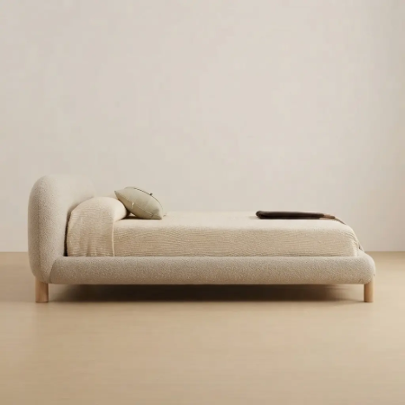Picture of Bed Odina Bouclé, color Ecru/Natural